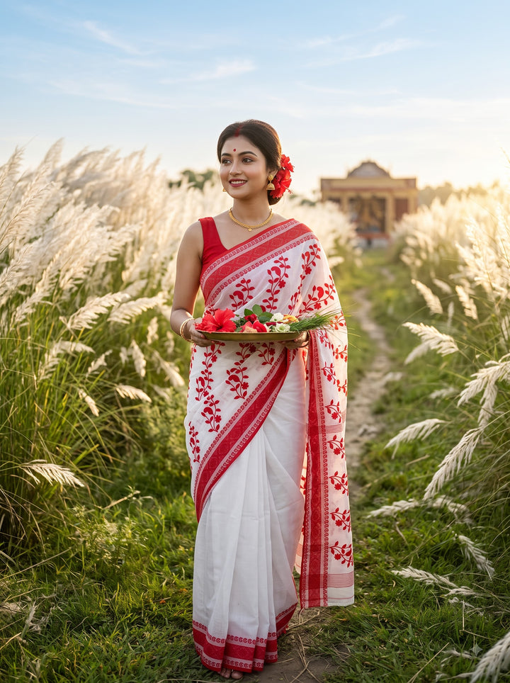 Ashtami Tangail Tant Cotton Saree