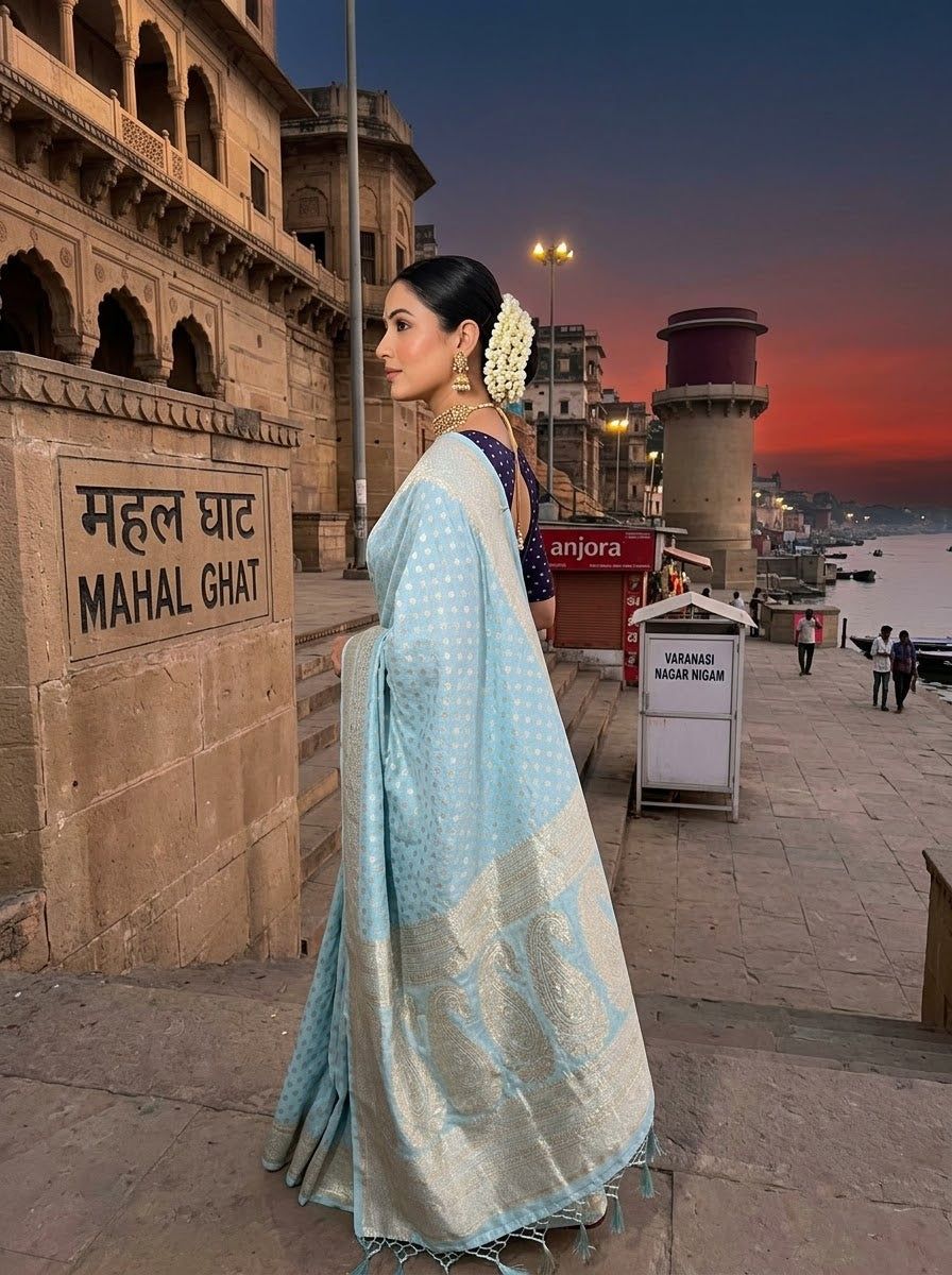 The Queen You Are Crepe Khaddi Silk Saree