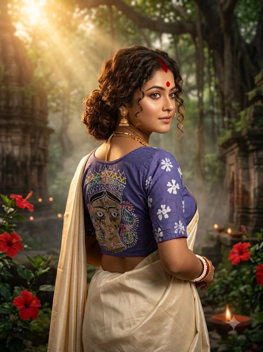 Mahishasuramardini Batik Silk Blouse