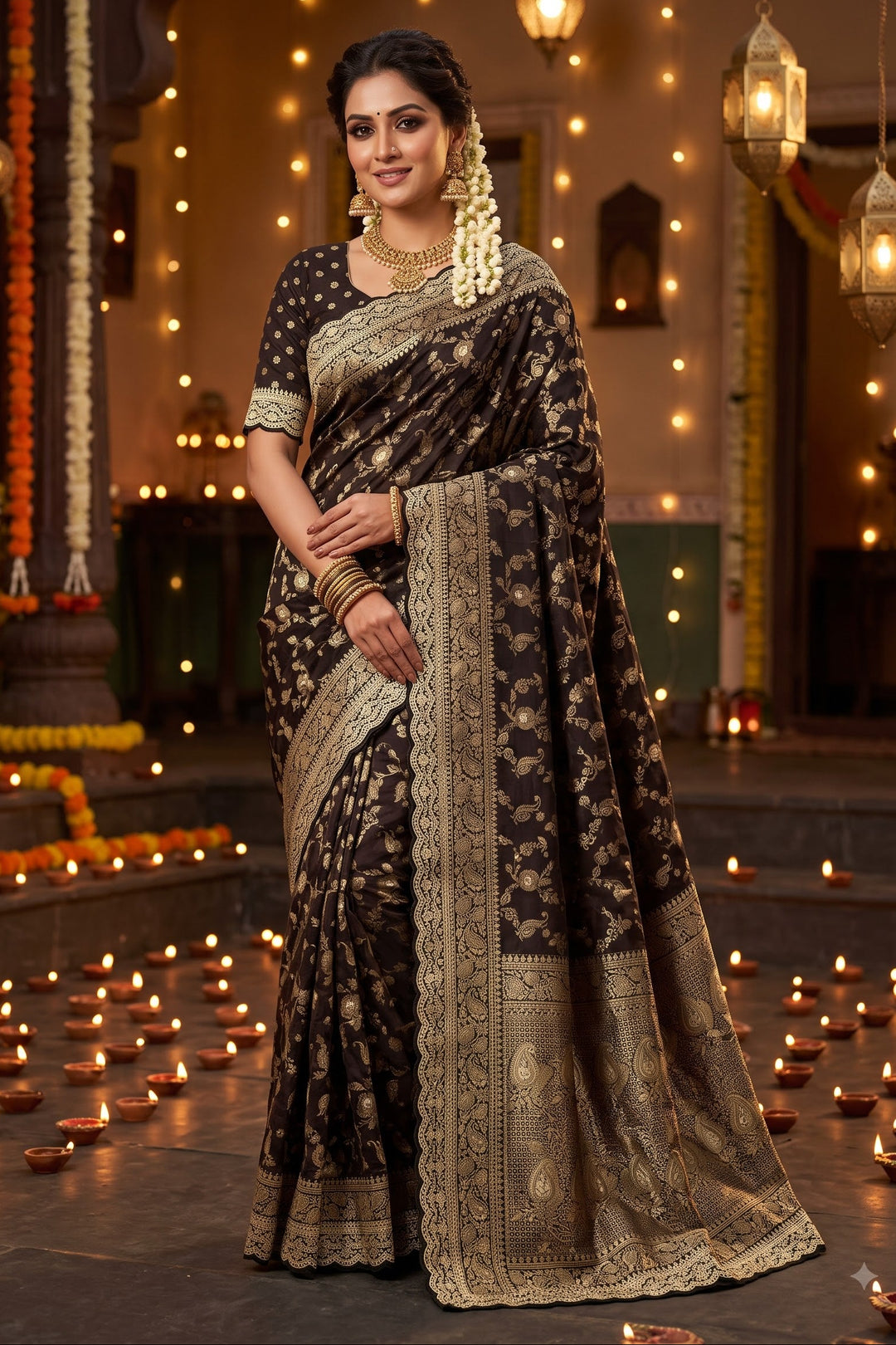 Festive Aura Khaddi Dolla Silk Saree