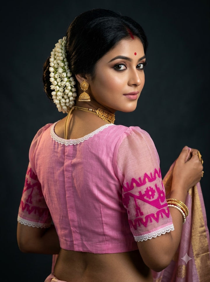 Golapi Jamdani Designer Blouse