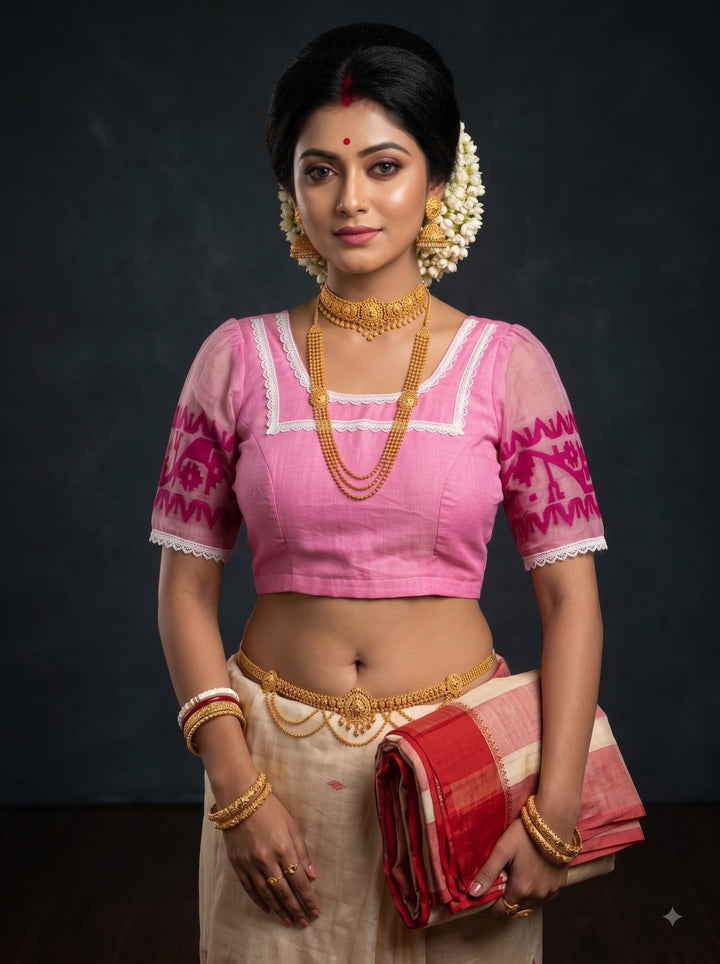 Golapi Jamdani Designer Blouse