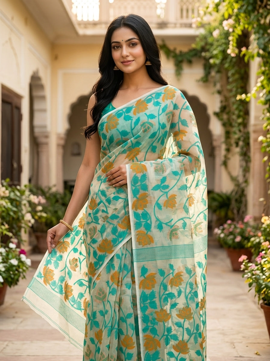 Sheser Kabita Dhakai Jamdani Saree