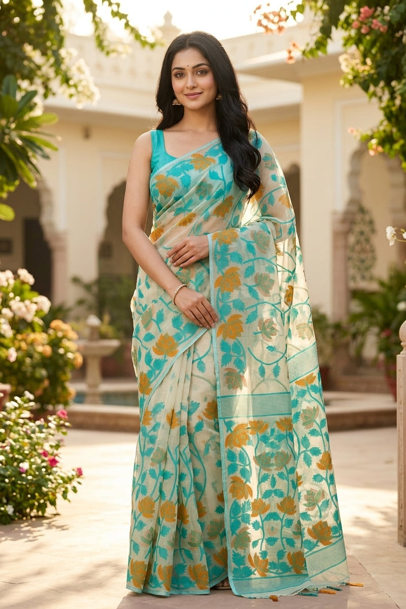 Sheser Kabita Dhakai Jamdani Saree