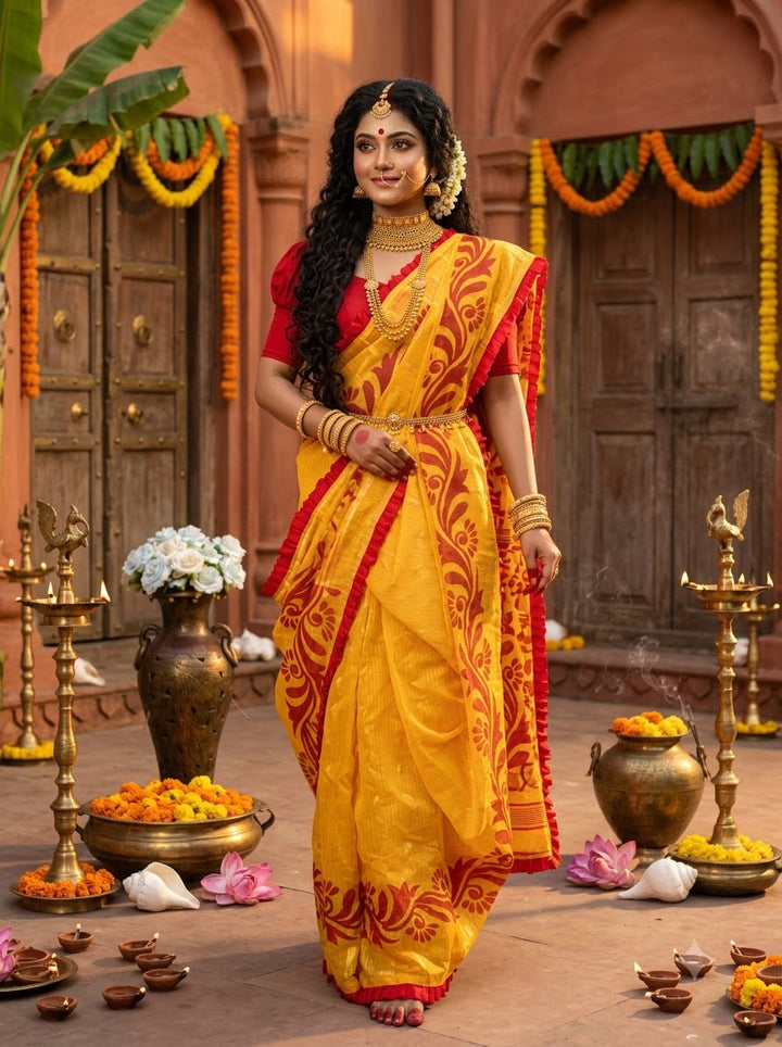 Abahon Pushpanjali Special Jamdani Saree