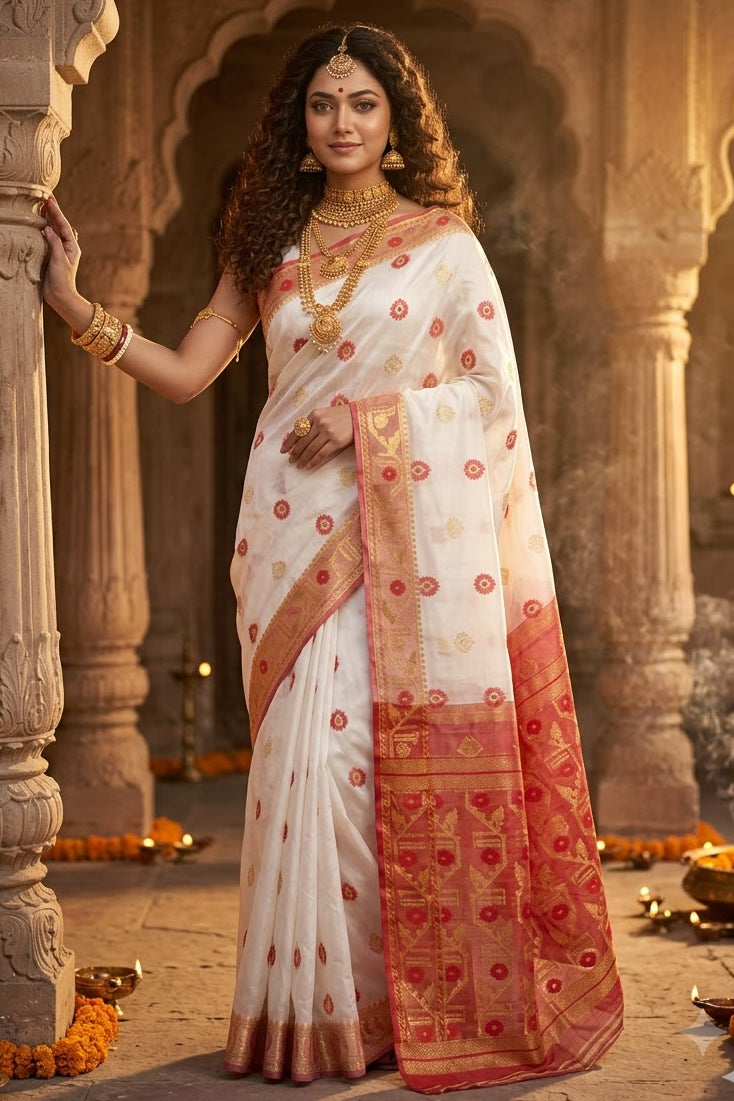 Suvarna Shobha Bengal Jamdani Saree