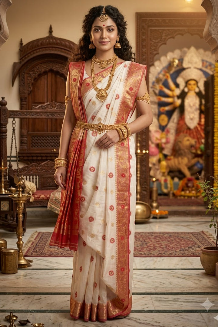 Suvarna Shobha Bengal Jamdani Saree
