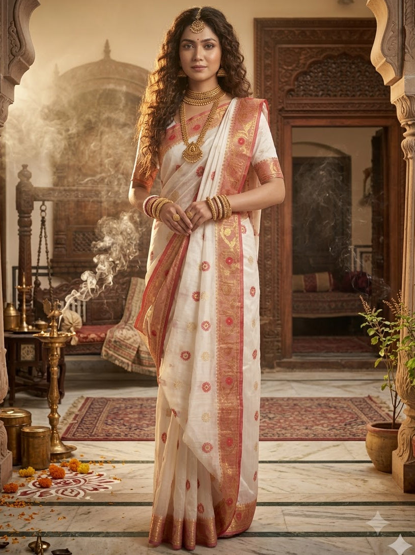Suvarna Shobha Bengal Jamdani Saree