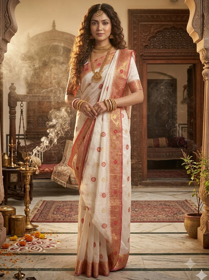 Suvarna Shobha Bengal Jamdani Saree