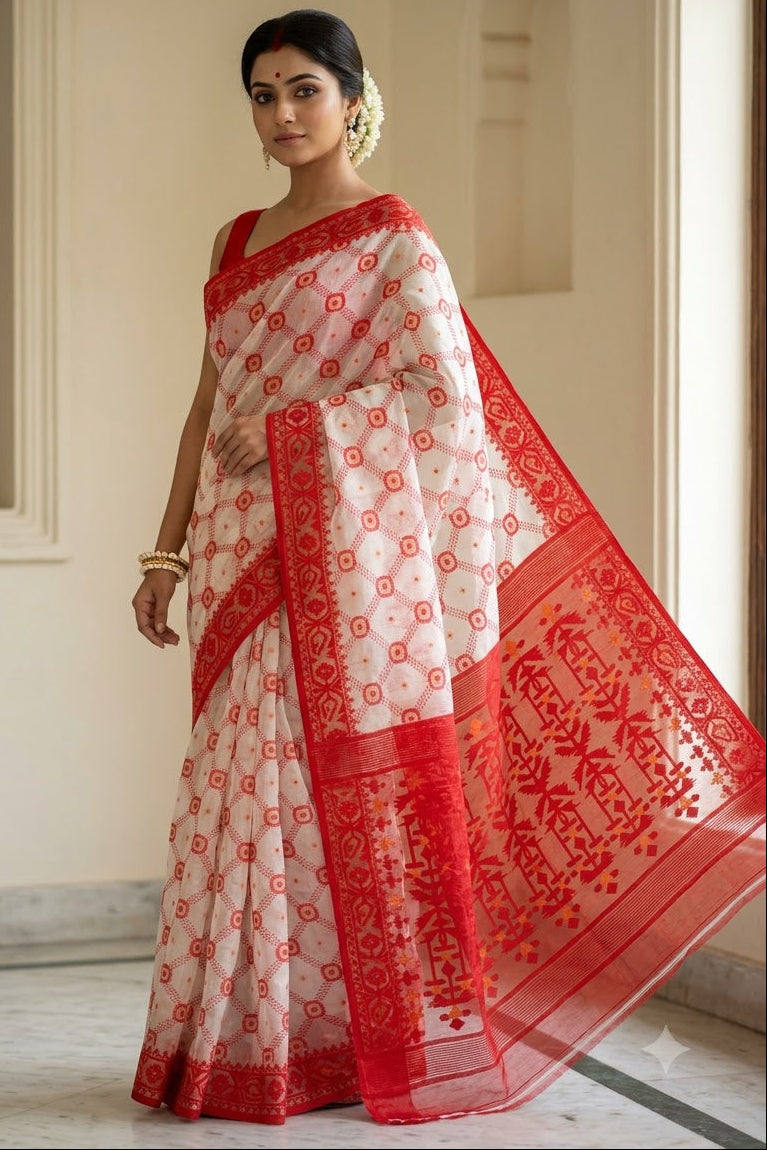 Pujar Shaj Bengal Jamdani Saree
