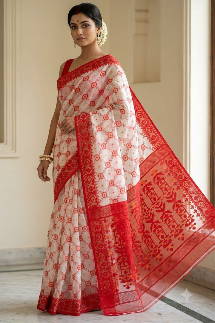 Pujar Shaj Bengal Jamdani Saree