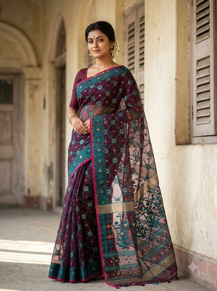 Pujar Shaj Bengal Jamdani Saree