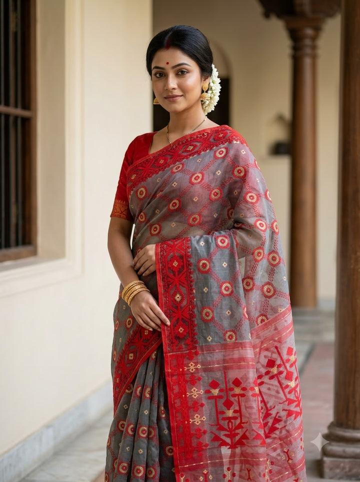 Pujar Shaj Bengal Jamdani Saree