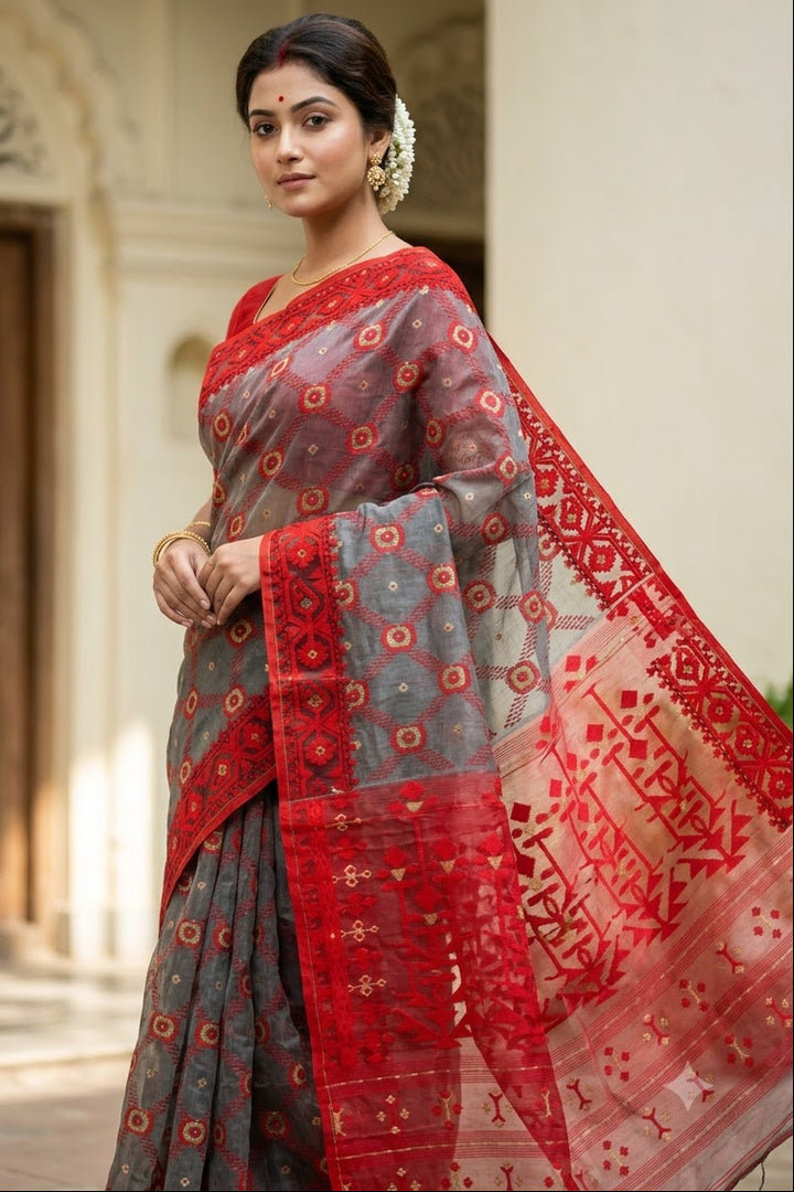 Pujar Shaj Bengal Jamdani Saree