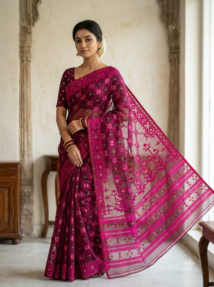 Pujar Shaj Bengal Jamdani Saree