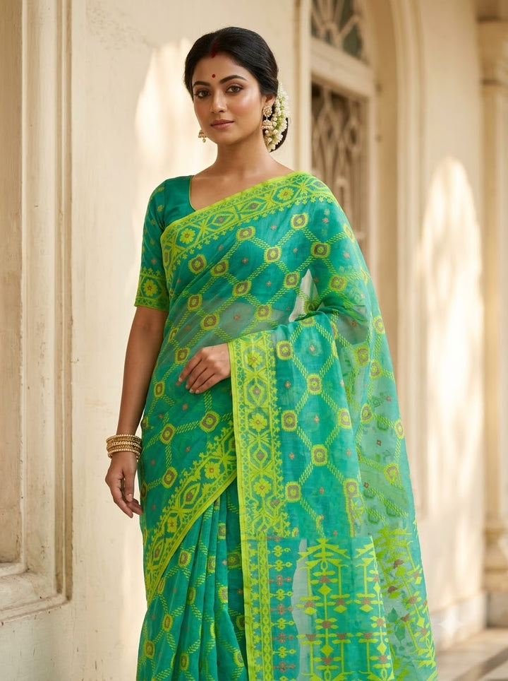 Pujar Shaj Bengal Jamdani Saree