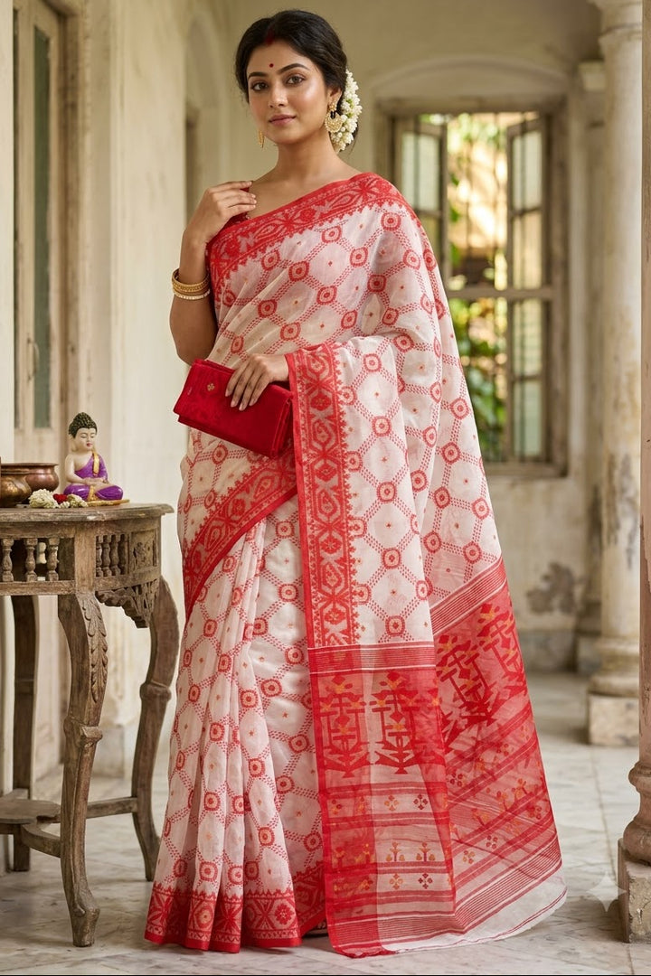 Pujar Shaj Bengal Jamdani Saree
