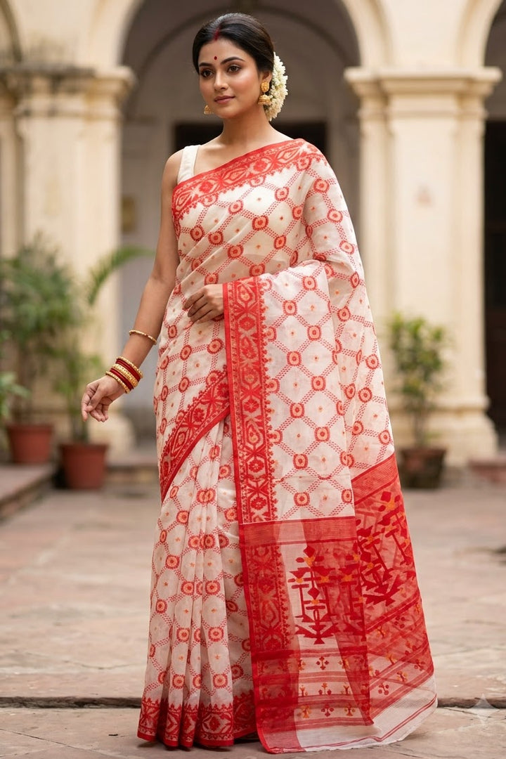 Pujar Shaj Bengal Jamdani Saree