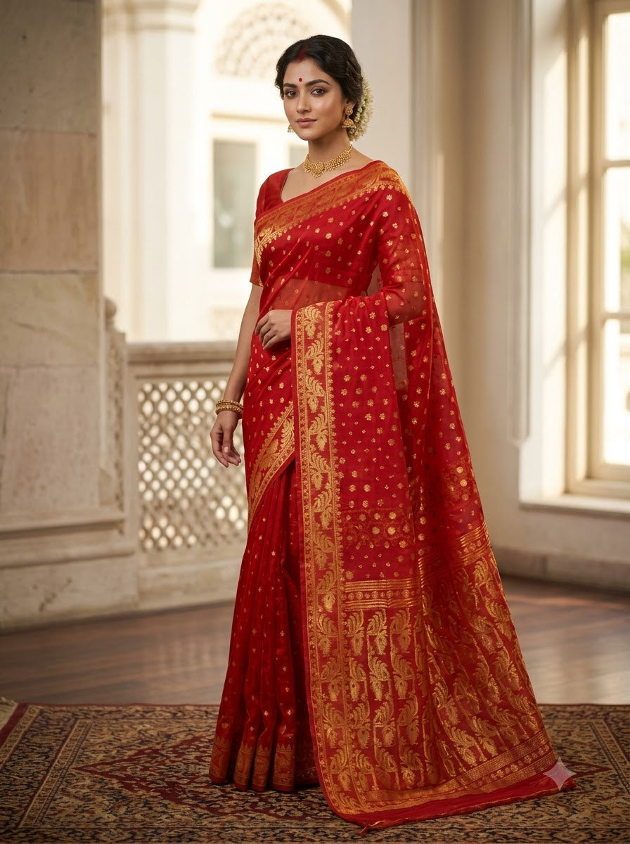 Sharod Shondhya Jamdani Saree