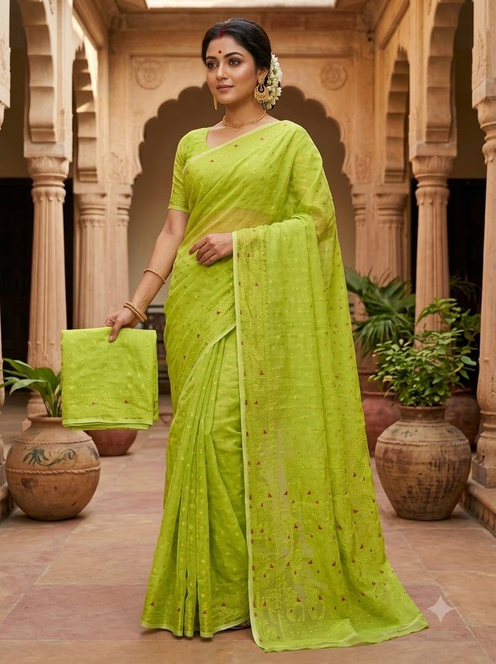 Sharod Shondhya Jamdani Saree