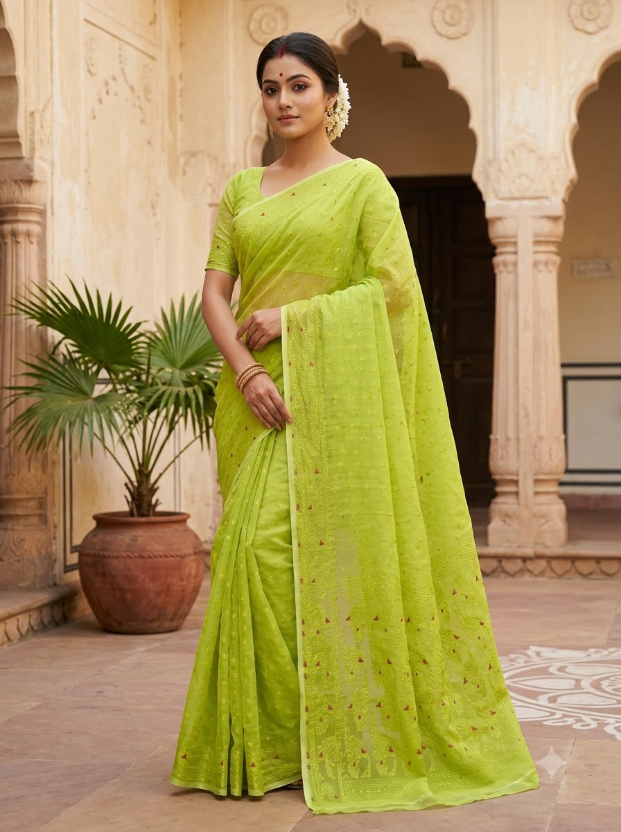 Sharod Shondhya Jamdani Saree