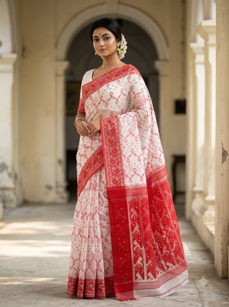 BishnuPriya Dhakai Jamdani Saree