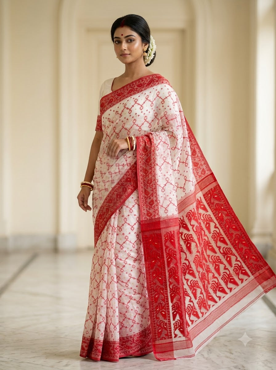BishnuPriya Dhakai Jamdani Saree
