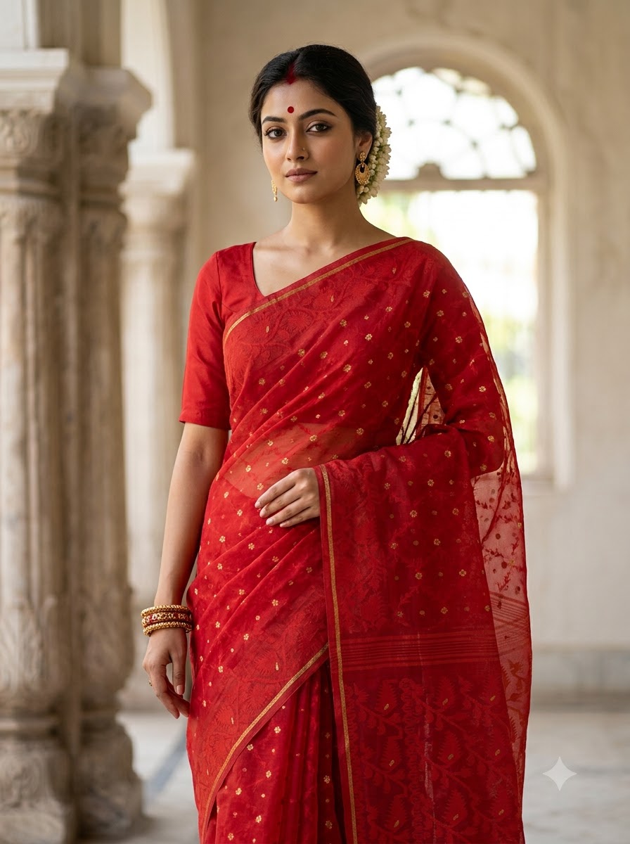 BishnuPriya Dhakai Jamdani Saree(cotton)