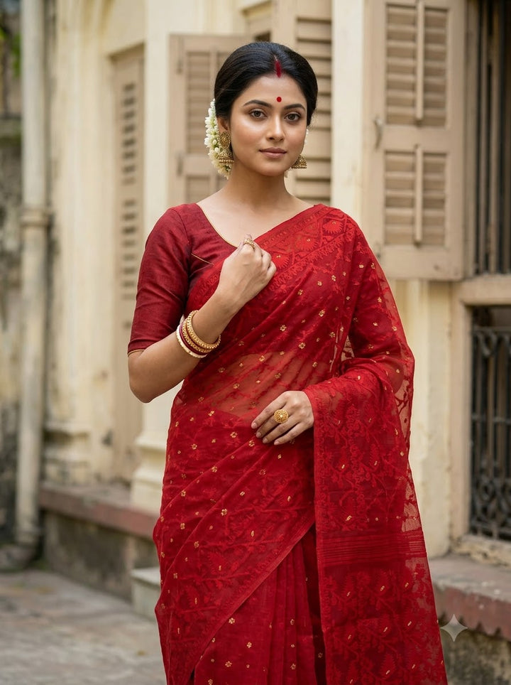 BishnuPriya Dhakai Jamdani Saree(cotton)