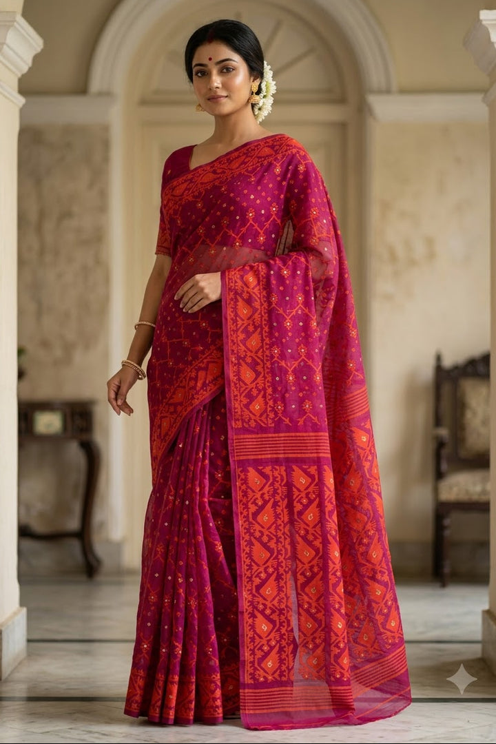 BishnuPriya Dhakai Jamdani Saree