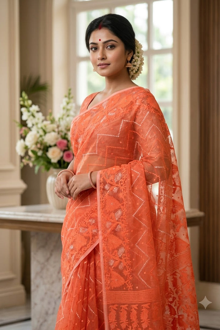 Roddur Rekha – Rays Of Sunlight Jamdani Saree