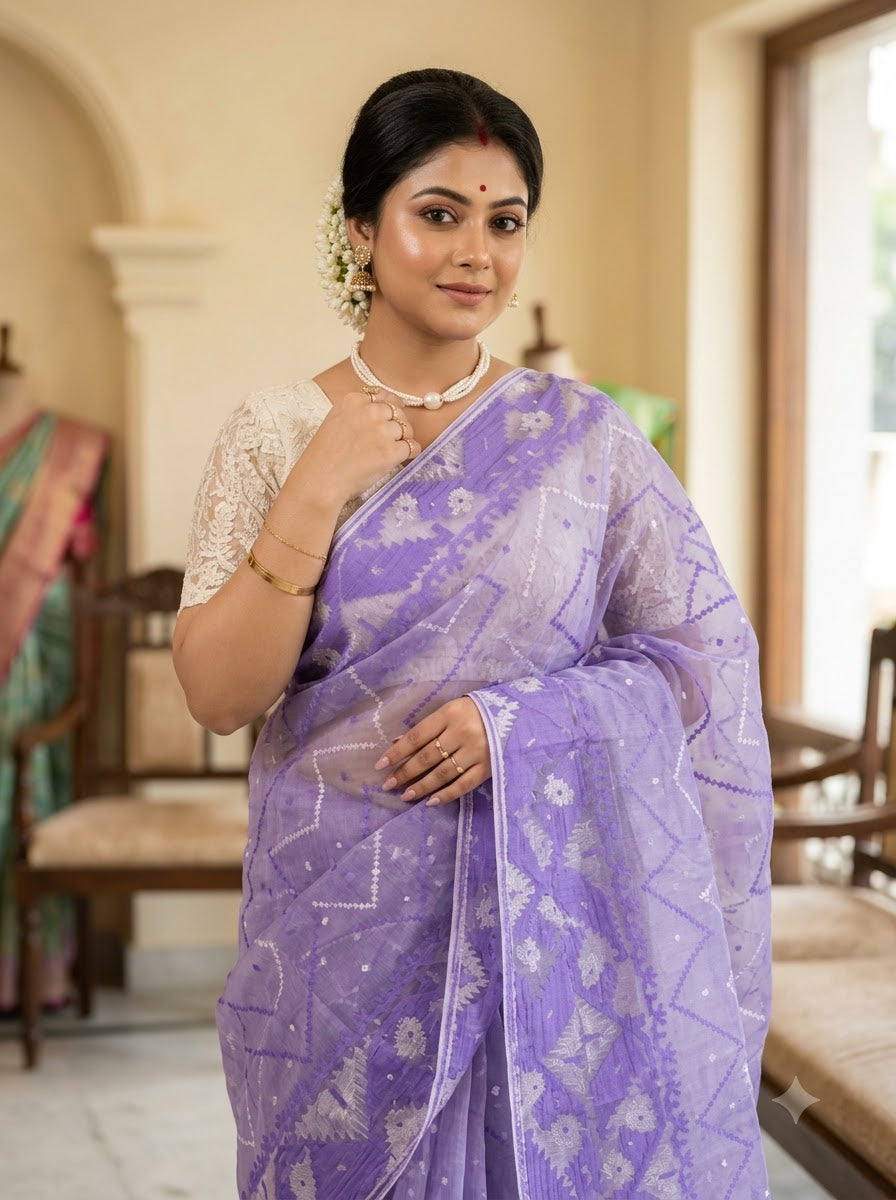 Roddur Rekha – Rays Of Sunlight Jamdani Saree