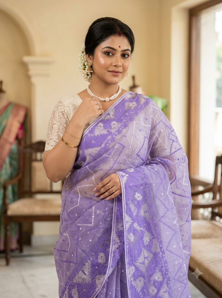 Roddur Rekha – Rays Of Sunlight Jamdani Saree