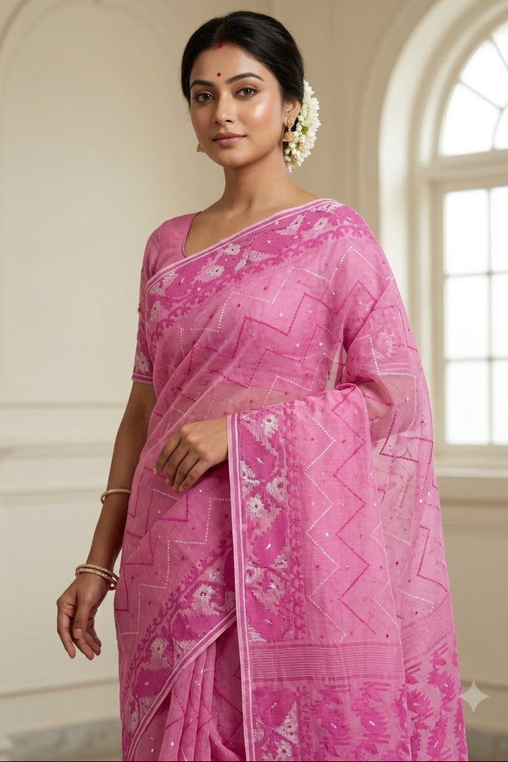 Roddur Rekha – Rays Of Sunlight Jamdani Saree