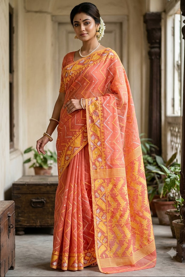 Roddur Rekha – Rays Of Sunlight Jamdani Saree