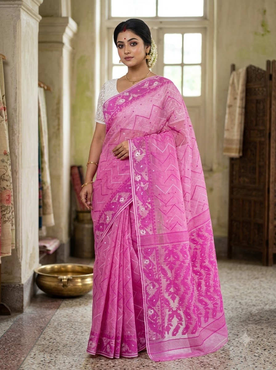Roddur Rekha – Rays Of Sunlight Jamdani Saree