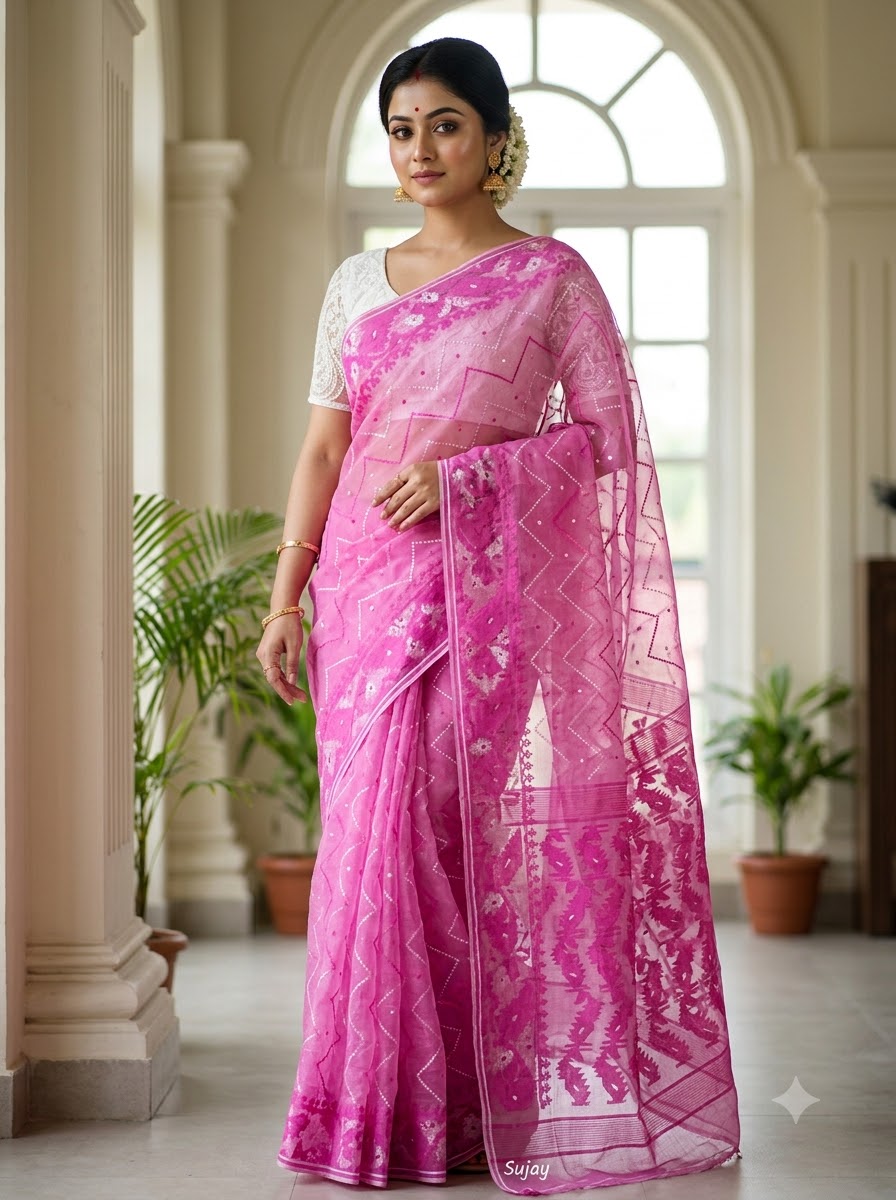 Roddur Rekha – Rays Of Sunlight Jamdani Saree