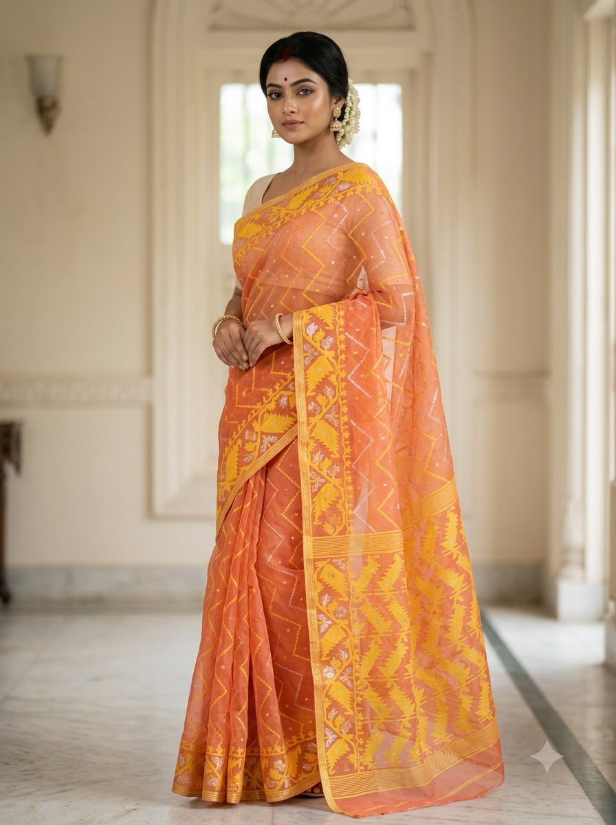 Roddur Rekha – Rays Of Sunlight Jamdani Saree