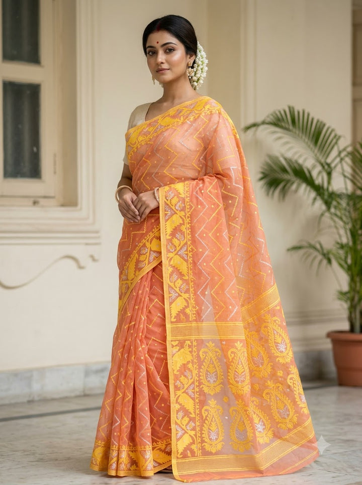 Roddur Rekha – Rays Of Sunlight Jamdani Saree