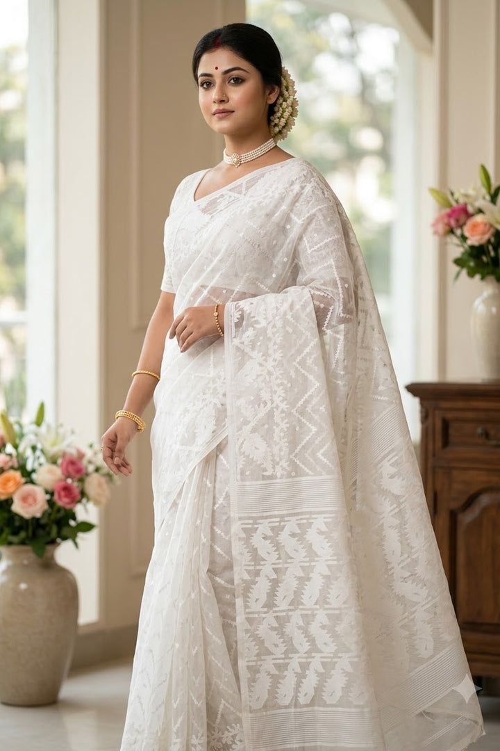 Roddur Rekha – Rays Of Sunlight Jamdani Saree