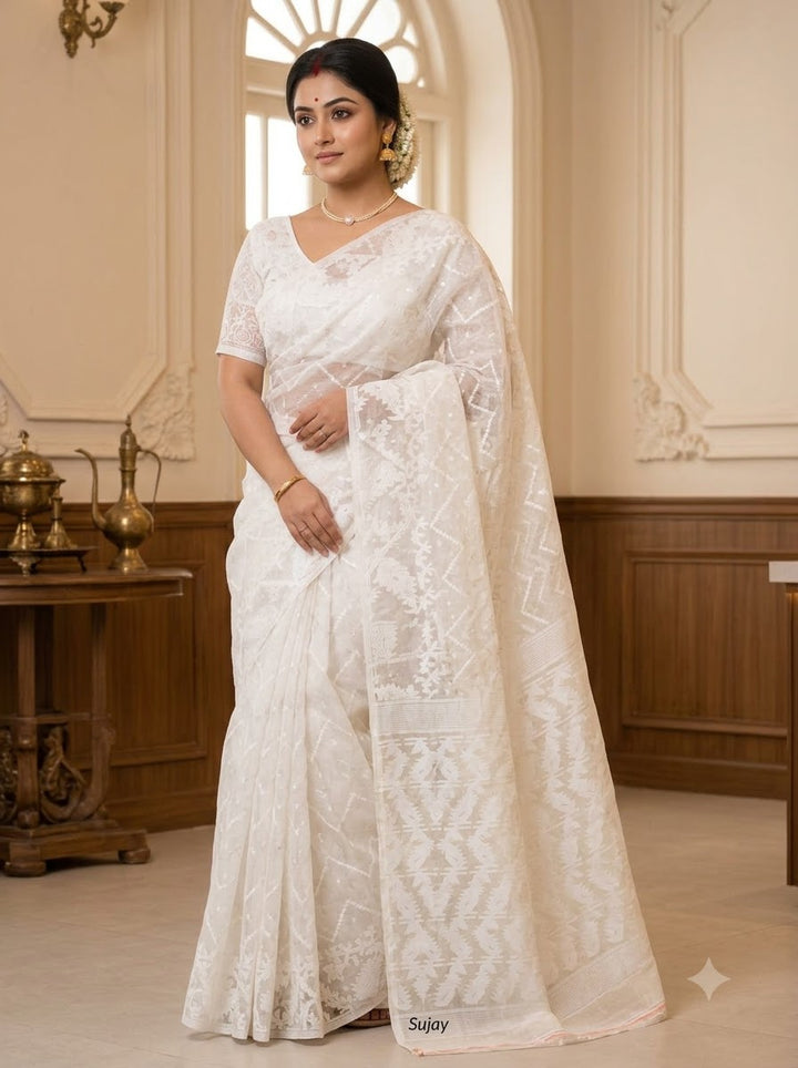 Roddur Rekha – Rays Of Sunlight Jamdani Saree