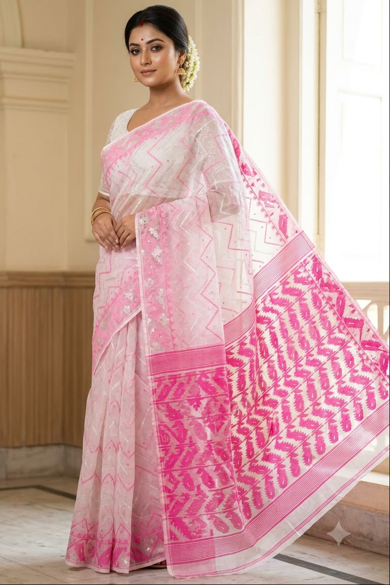 Roddur Rekha – Rays Of Sunlight Jamdani Saree