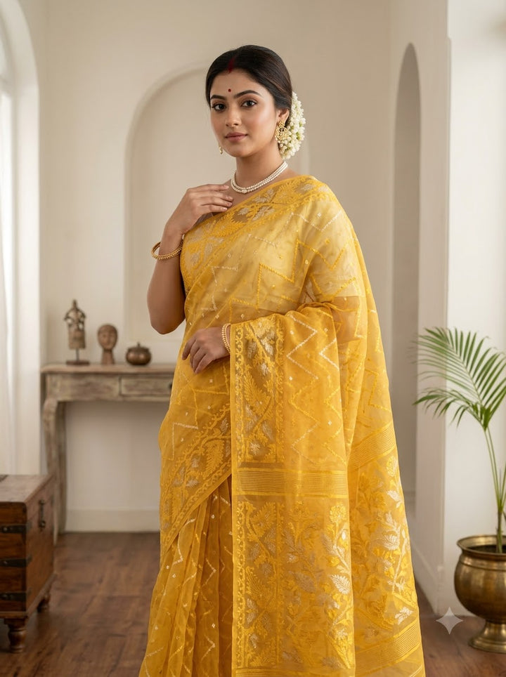 Roddur Rekha – Rays Of Sunlight Jamdani Saree