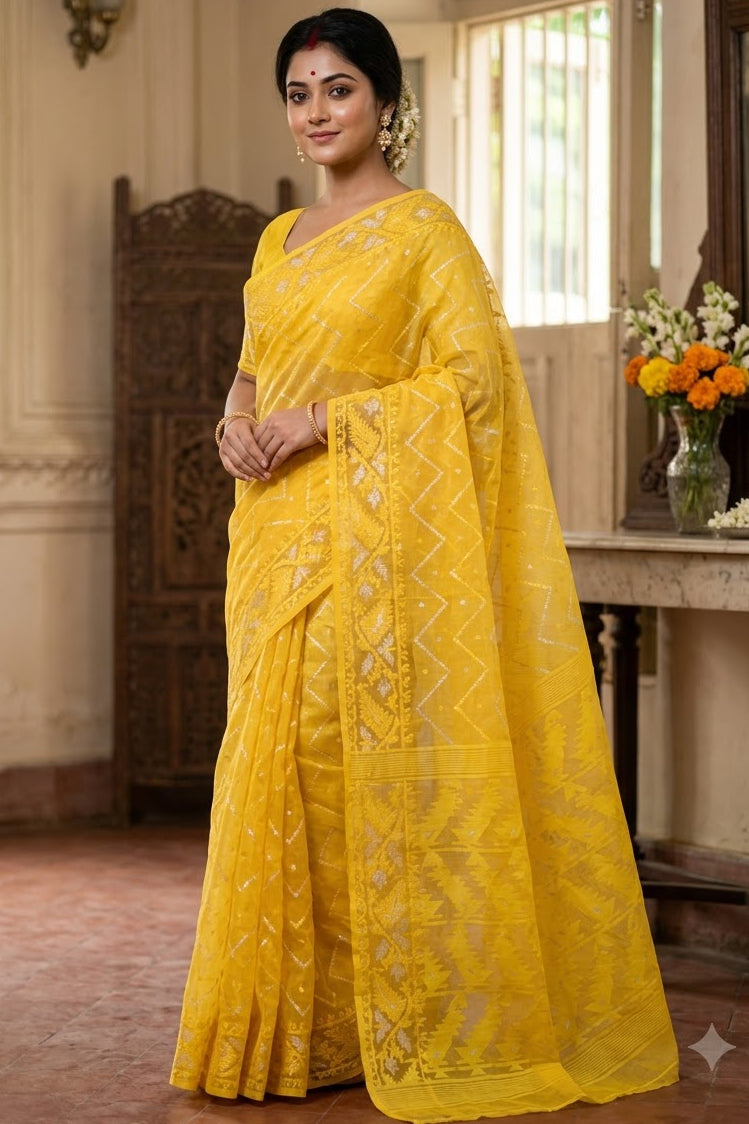 Roddur Rekha – Rays Of Sunlight Jamdani Saree