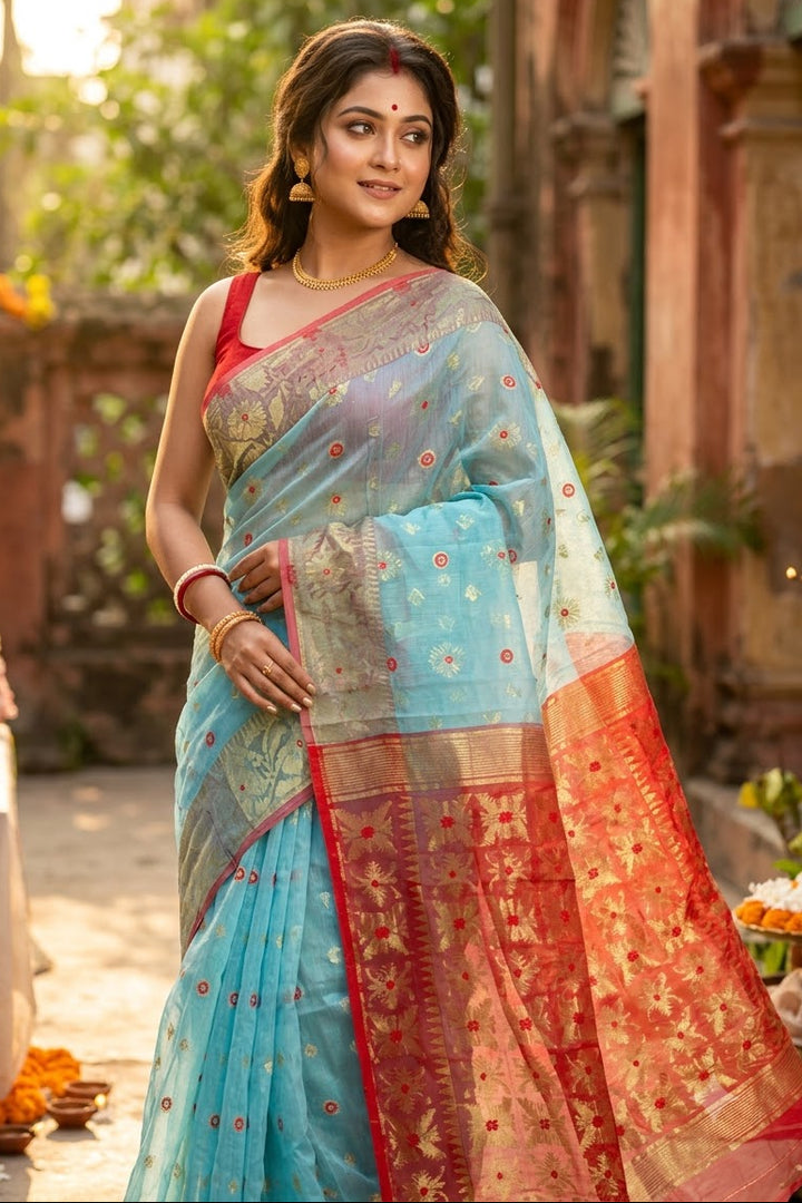 Bibhuti Dhakai Jamdani Saree