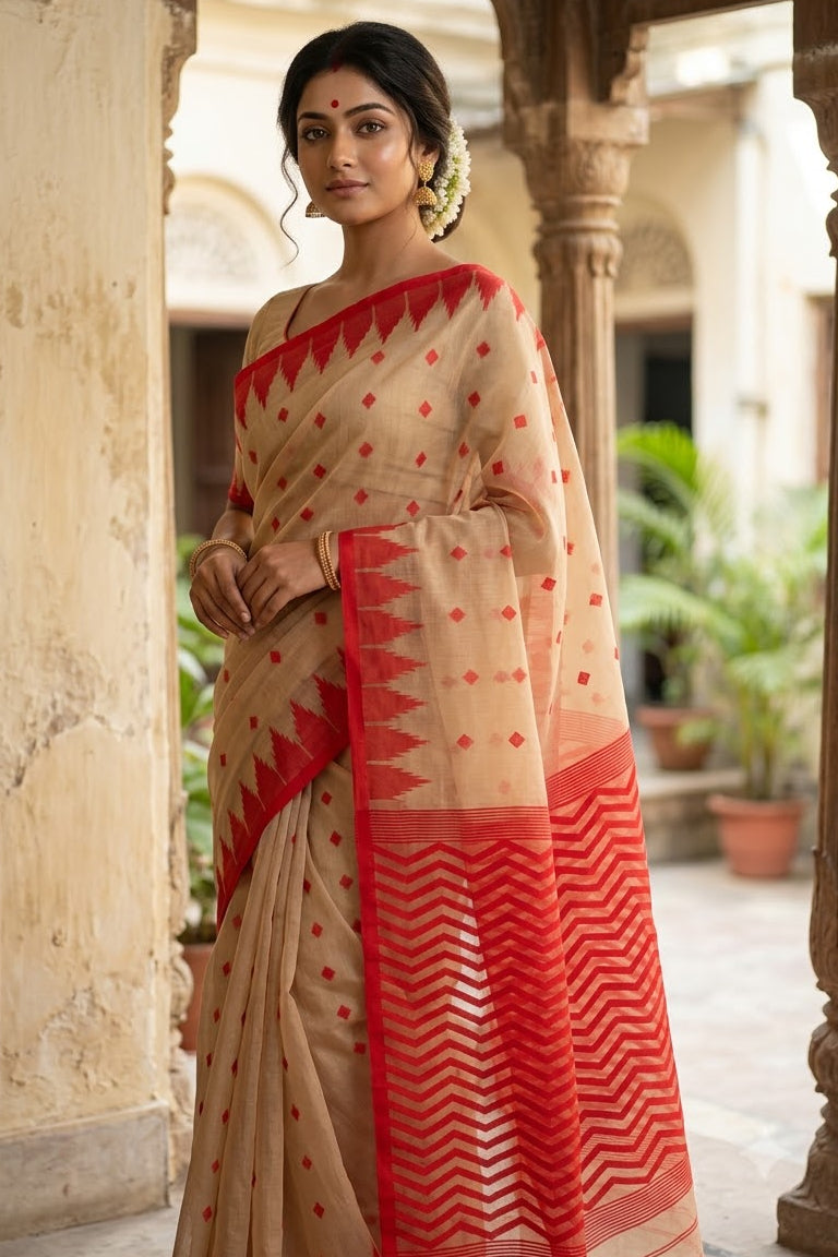 Reshmi Affair (Moirang phee Inspired) Muslin Resham Saree