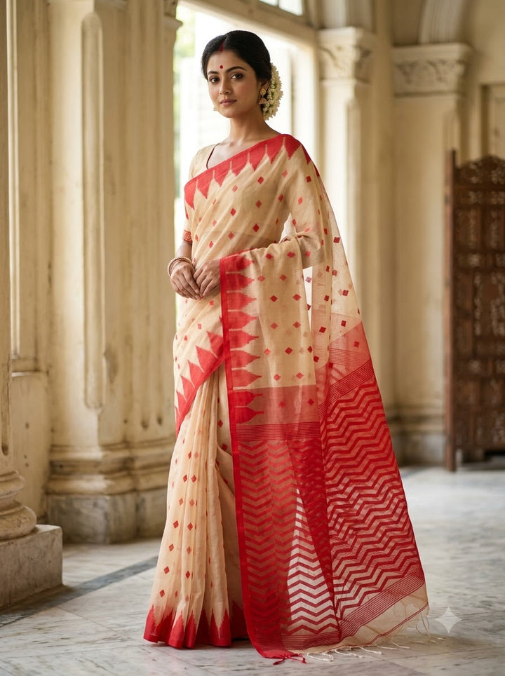 Reshmi Affair (Moirang phee Inspired) Muslin Resham Saree