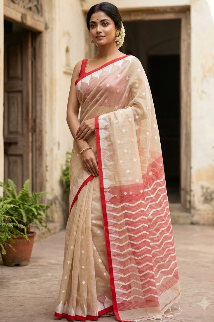 Reshmi Affair (Moirang phee Inspired) Muslin Resham Saree