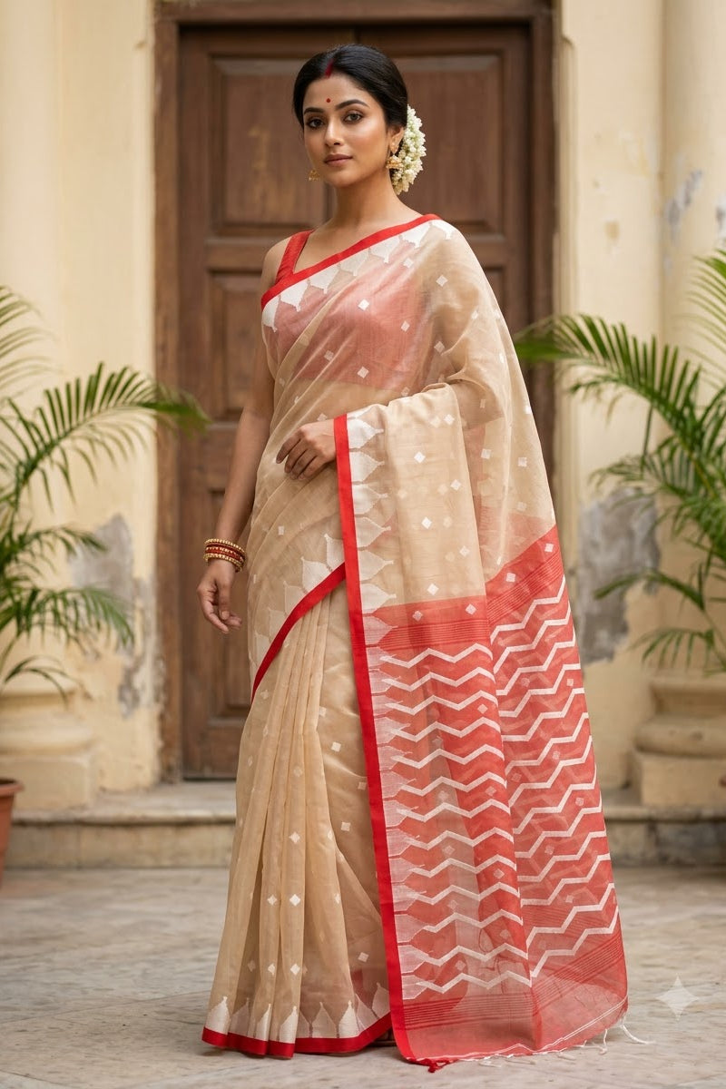 Reshmi Affair (Moirang phee Inspired) Muslin Resham Saree