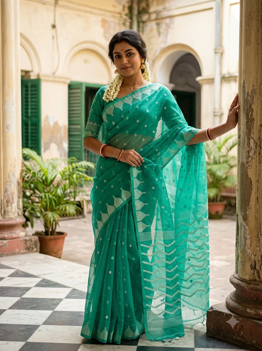Reshmi Affair (Moirang phee Inspired) Muslin Resham Saree